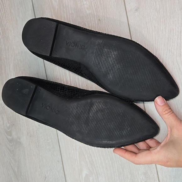 Vionic Women Caballo Elegant Black The Pointed Toe Flats Shoes Sz 8.5 - Picture 10 of 13